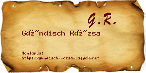 Gündisch Rózsa névjegykártya